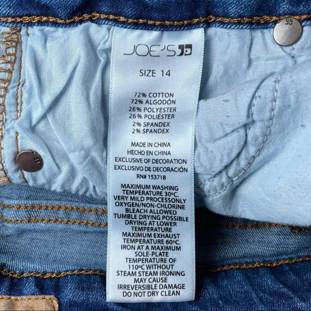 JOES BOHO PREPPY MEDIUM WASH CUFFED DENIM BLUE SHORTS SIZE 14 (GIRLS)